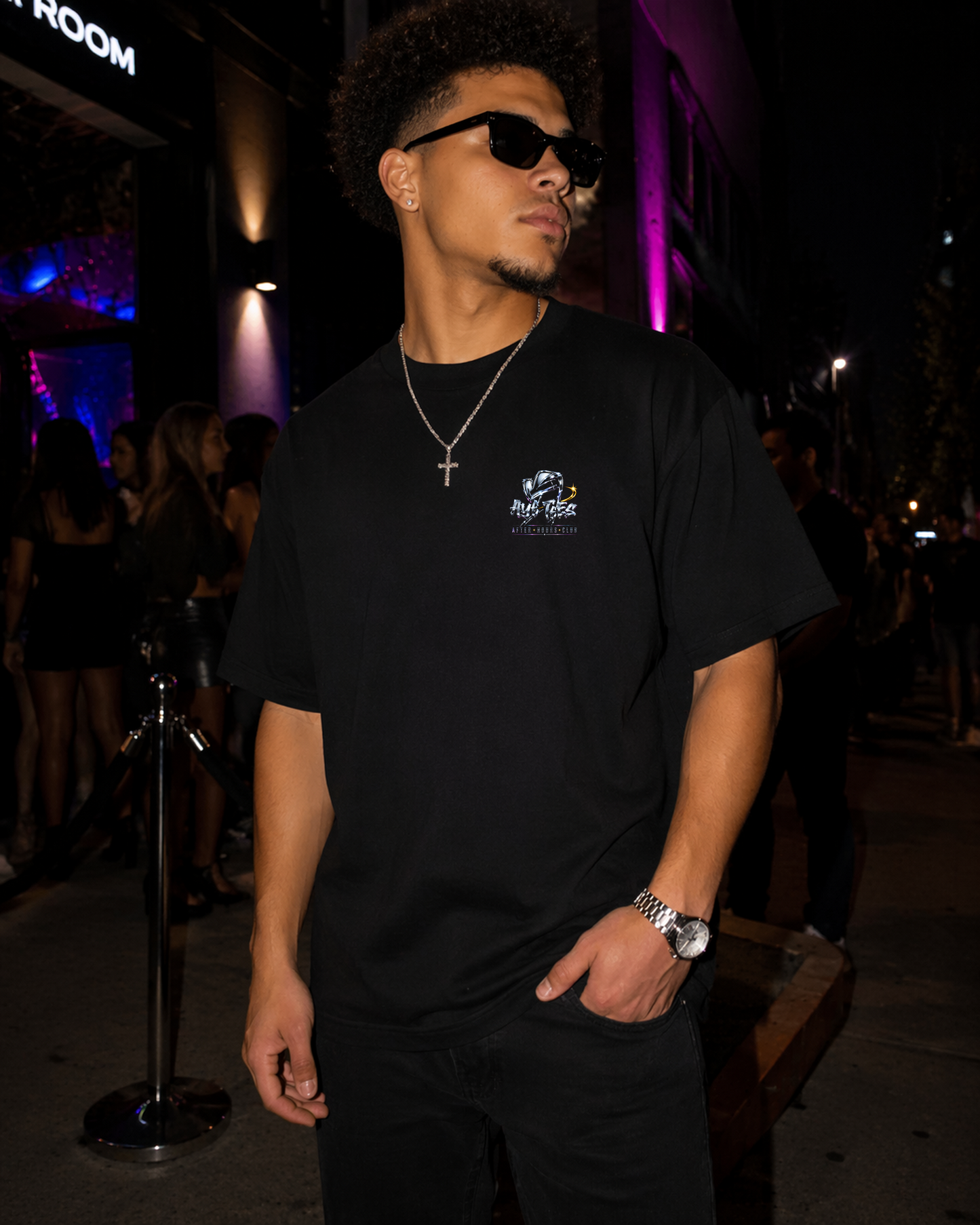 Cosmo After Hours Club Graphic T-Shirt - Retro Neon Bar Poster Tee
